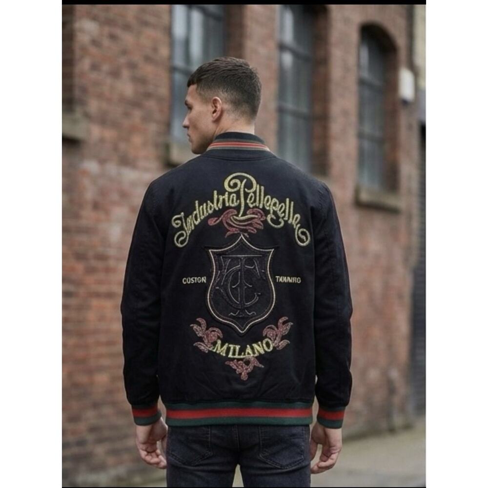 VTG Pelle Pelle Marc Buchanan Jackets 3XL Black Varsity Embroidered Y2K Streetwe